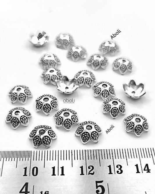 Silver bead caps 11 mm metal Beadcaps MBCS02