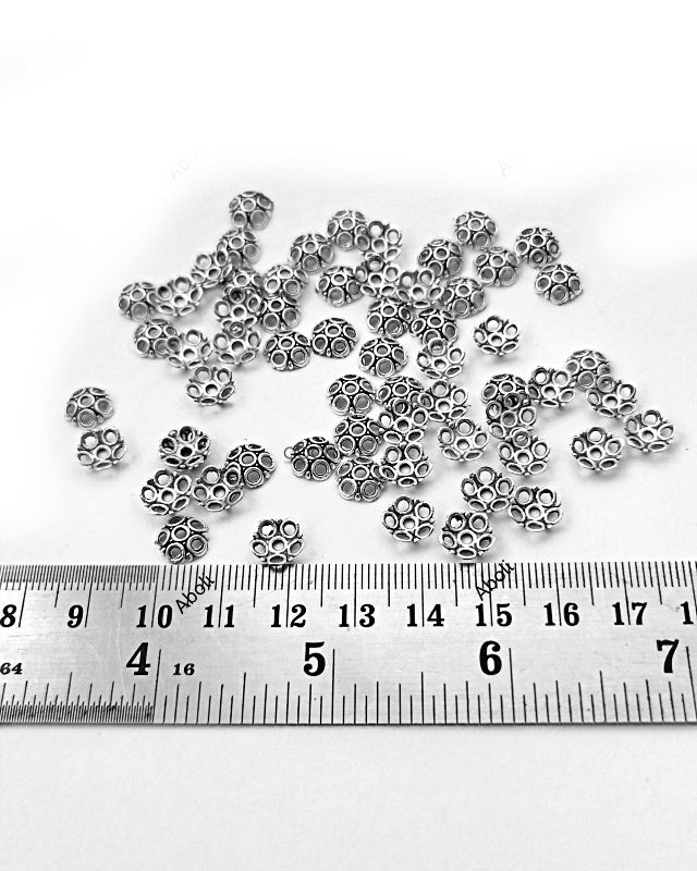 Silver bead caps 8 mm metal Beadcaps MBCS06