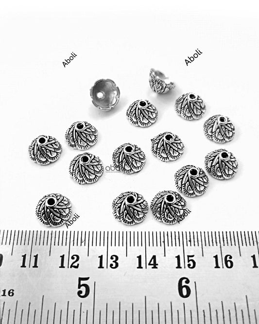 Silver bead caps 8 mm metal Beadcaps MBCS17