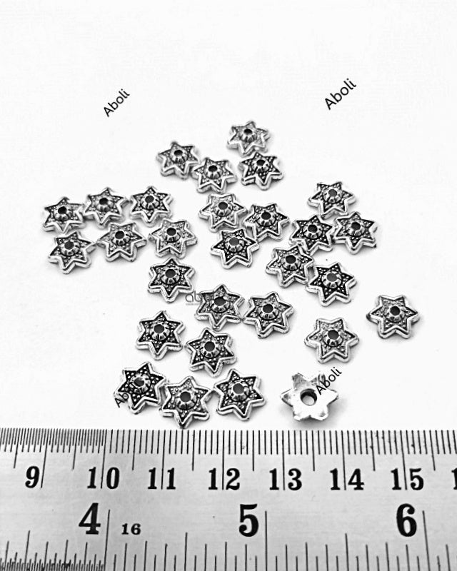 Silver bead caps 10 mm metal Beadcaps MBCS20