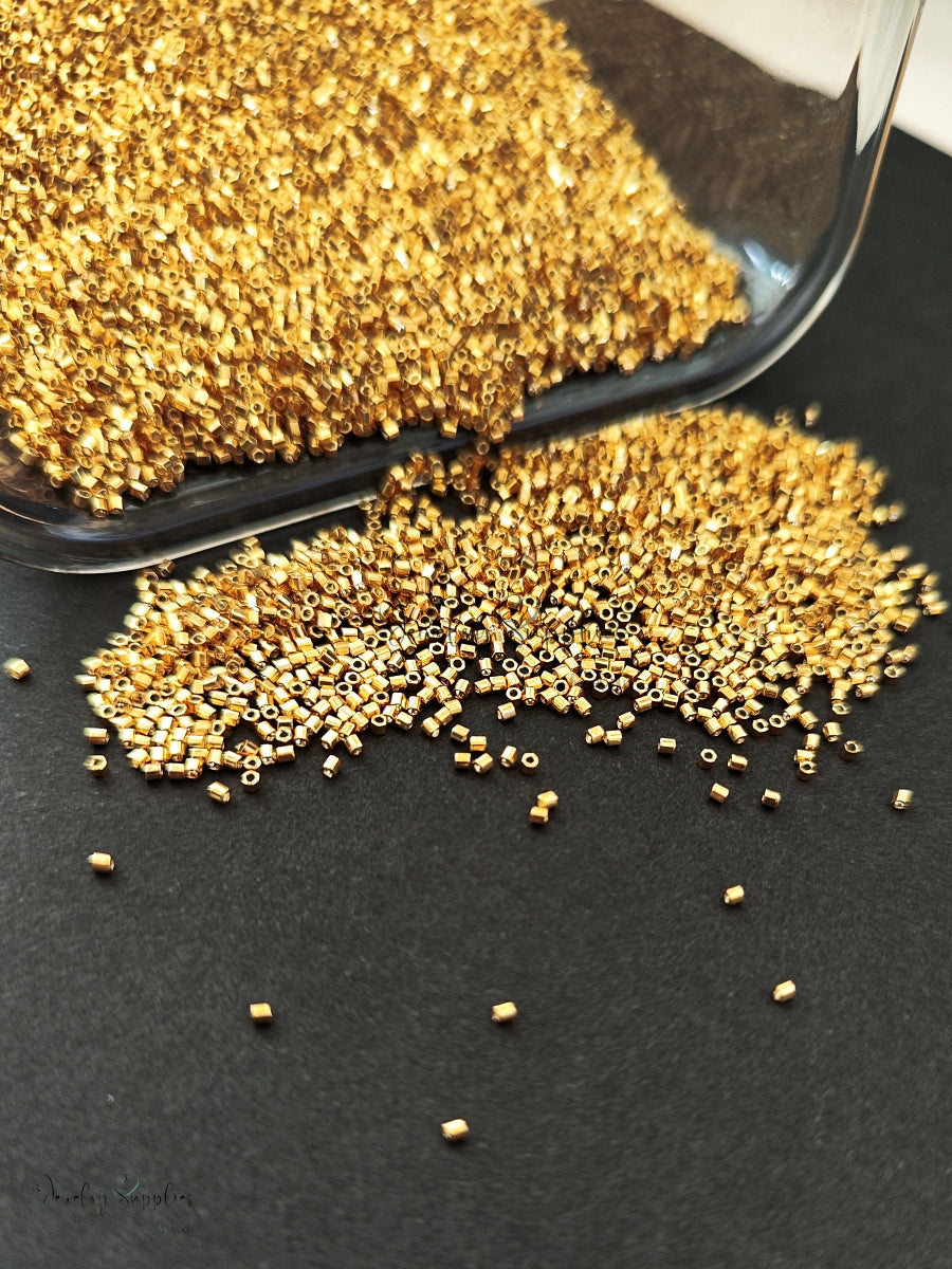 Miyuki Delica Beads Size 15/0 Galvanized Gold (182) Hex cut  