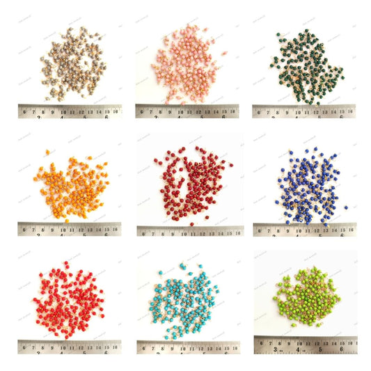 Mixed lot loreal beads 10 gm each coloured loreals 4 mm beaded loreal Latkan, jhumki LB4CMX