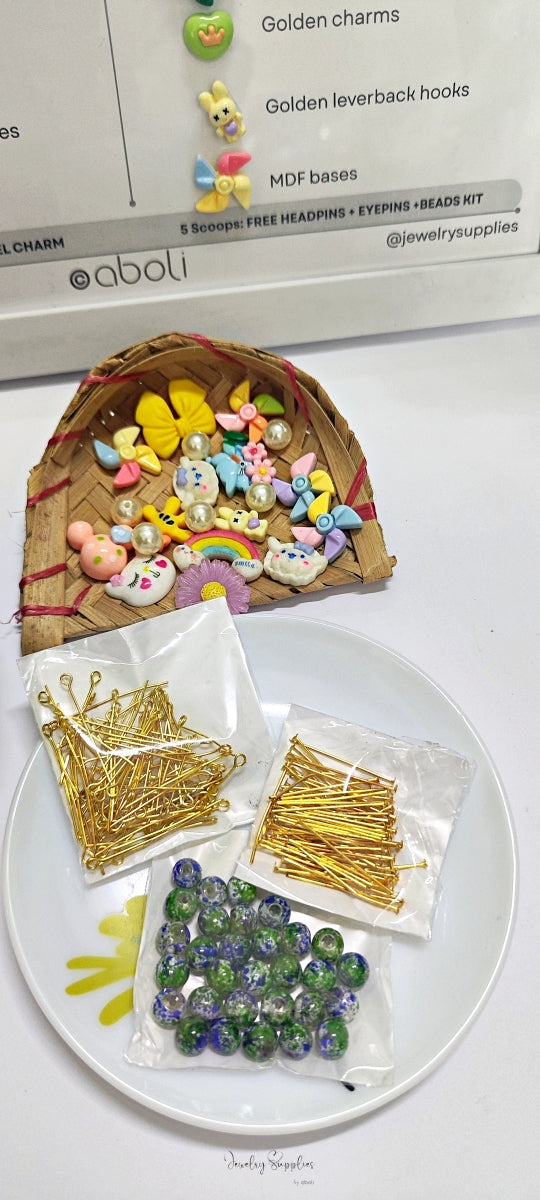 Golden Earrings making supplies Mystery scoop