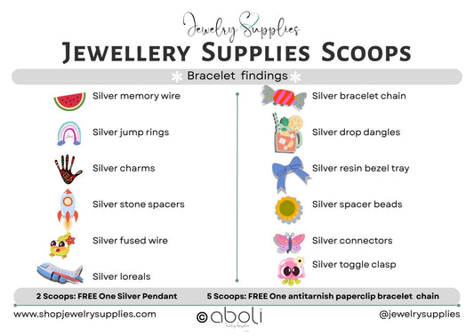 Silver Bracelet making supplies Mystery scoop