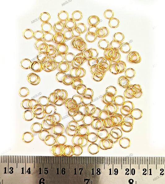 Premium 6 mm golden jump rings 6 mm premium EP plated metal jump ring JRP6G
