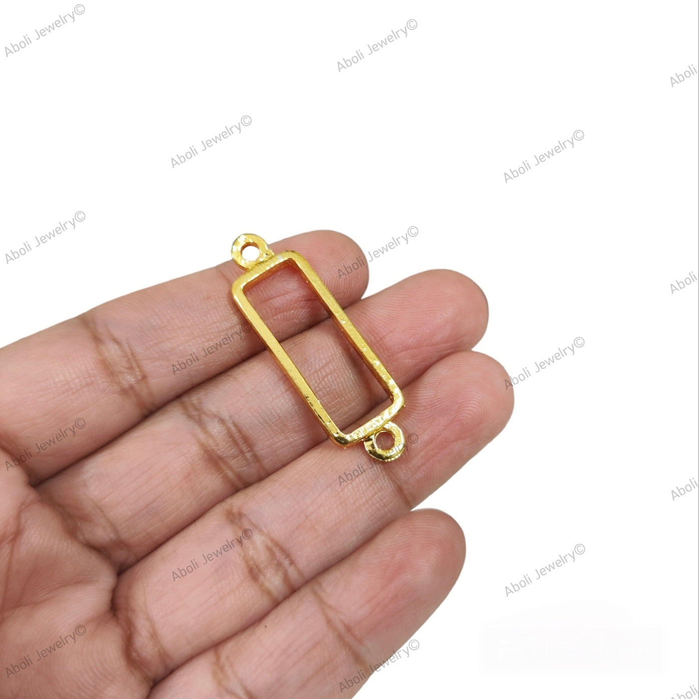 Rectangle Resin rakhi bezel connector golden open resin connectors resin frame bracelet links RRC02