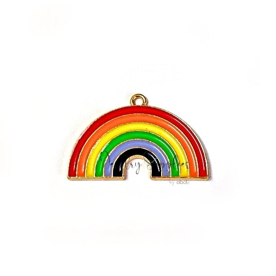 Rainbow enamel charm pendant for DIY