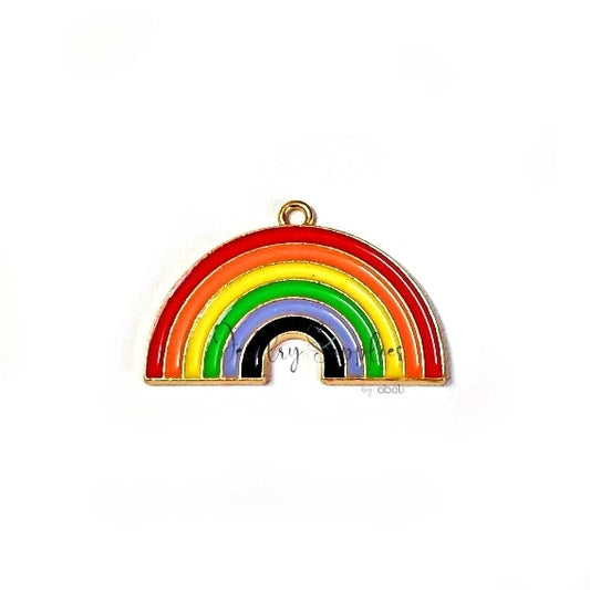 Rainbow enamel charm pendant for DIY