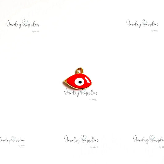 Red evil eye charm for evil eye necklace, bracelet making