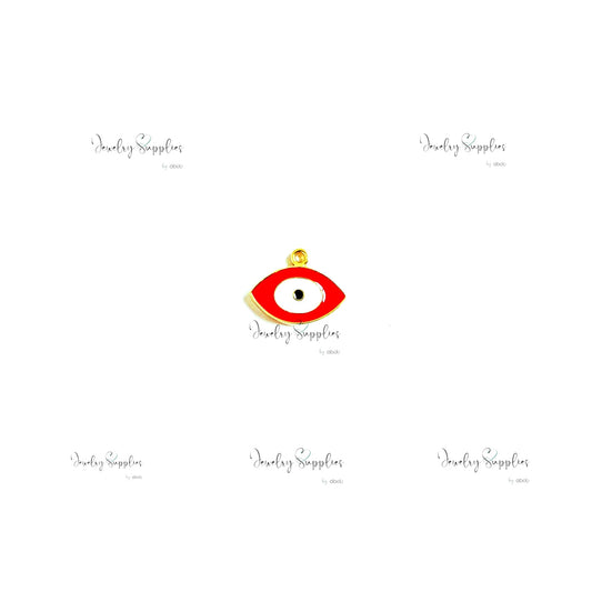 Red evil eye charm pendant for enamel jewellery making