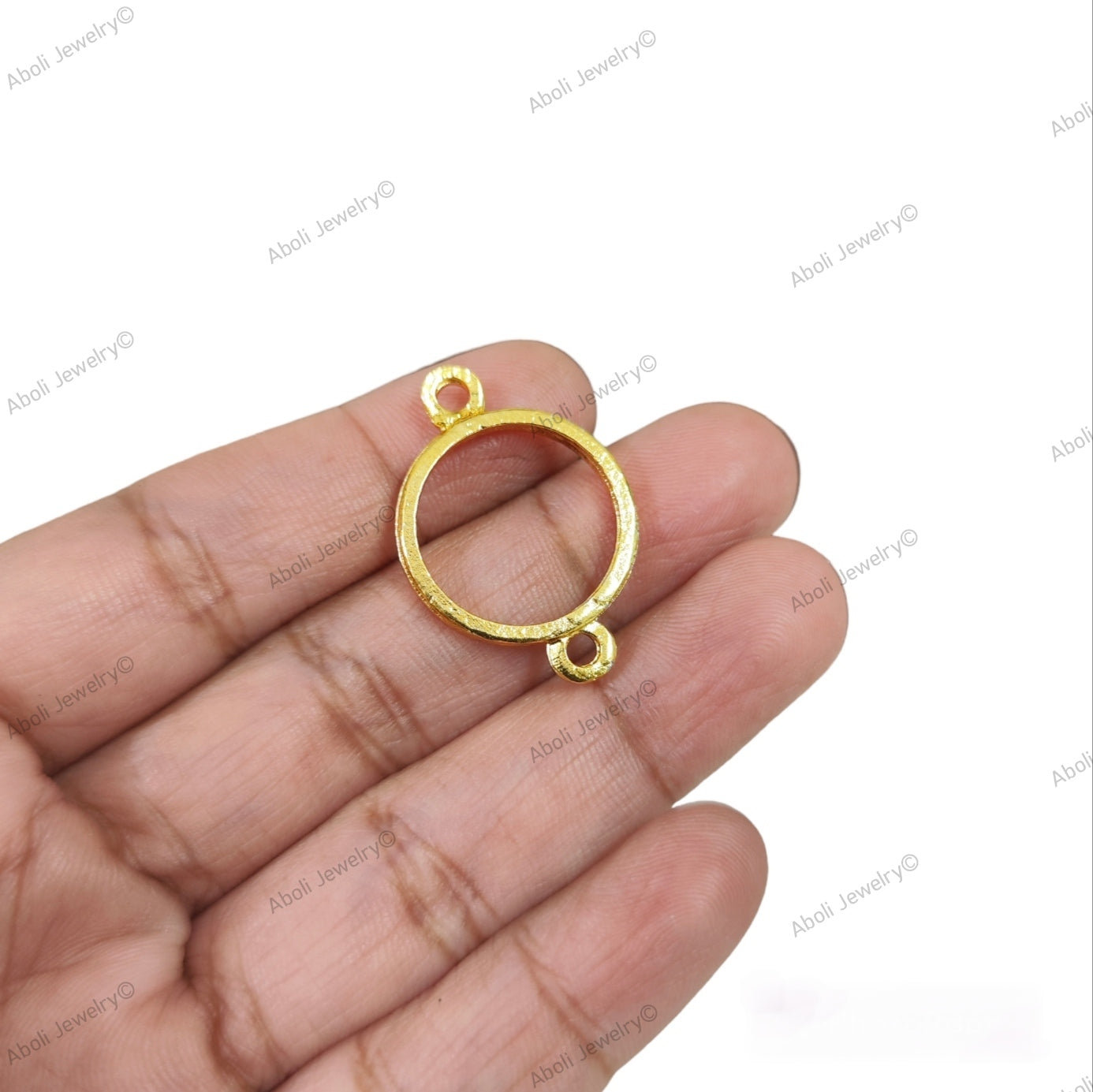 Round Resin rakhi bezel connector golden open resin connectors resin frame bracelet links RRC01