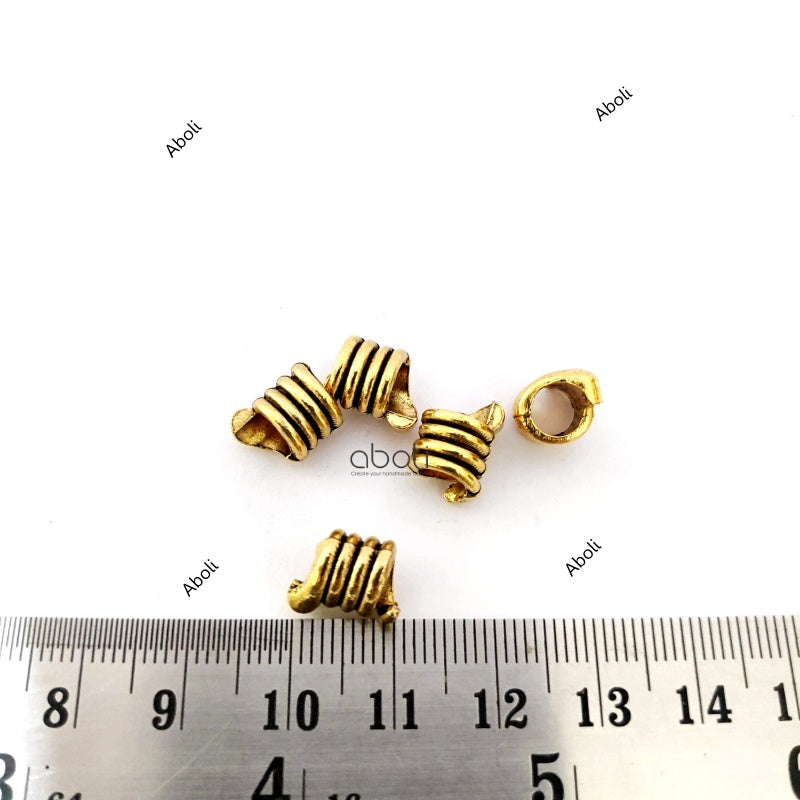 Designer golden spiral spring spacer beads DSB35