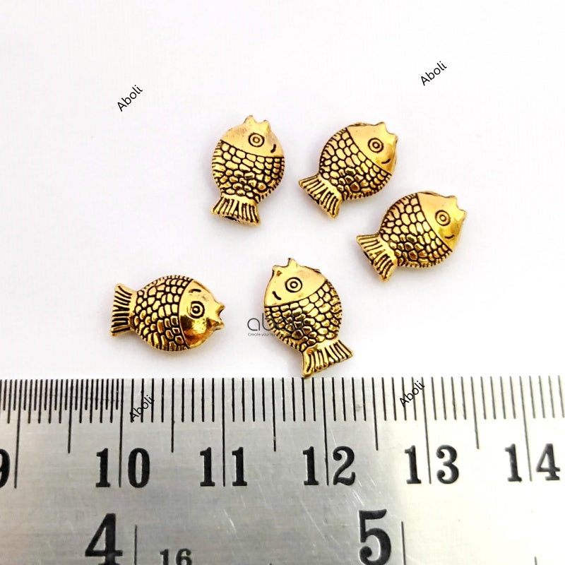 Designer golden fish spacer beads DSB37