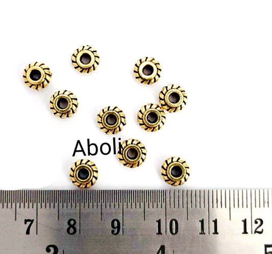 Golden rondelle beads golden spacer beads DSB23 20 beads