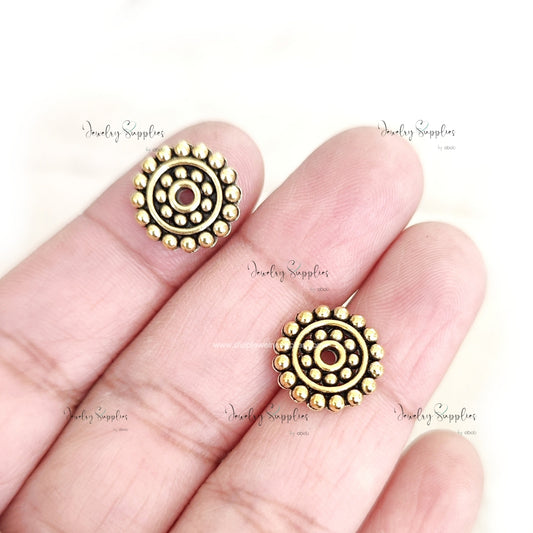 Designer golden disc spacer beads DSB26 2 beads