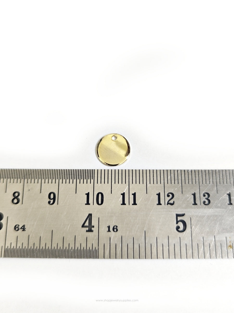 Personalized hand stamped initial disc 10 mm 304 stainless steel round stamping disc 18 k gold plated anti tarnish INISTAMPG10 1 stamped pendant