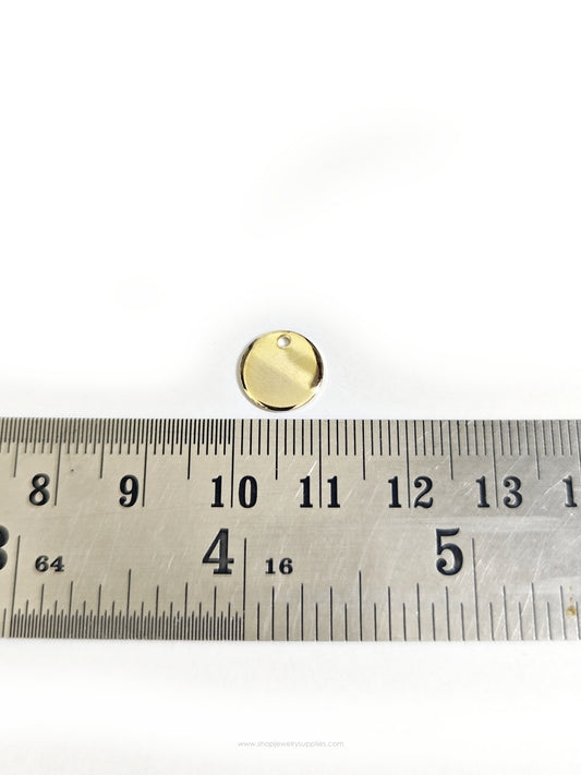 10 mm 304 stainless steel round stamping disc 18 k gold plated anti tarnish steel blank STAMPG10 1 blank