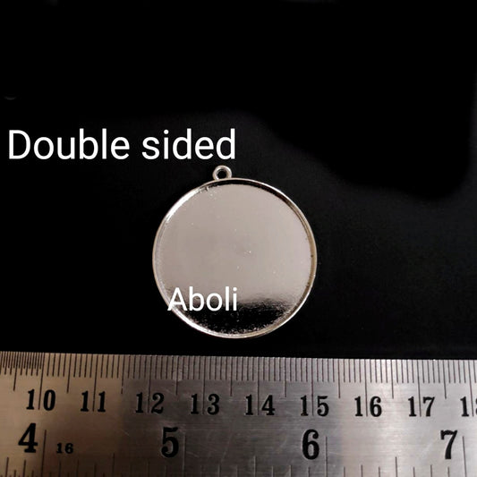 Round Silver bezel tray double sided tray 30 mm SBZ30