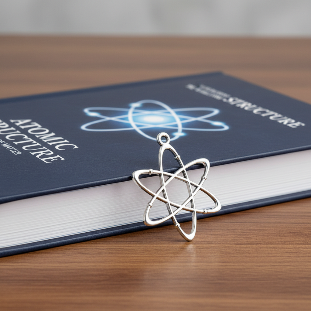 Silver atomic charm science galaxy planet chemistry theme CHMS155 1 charm