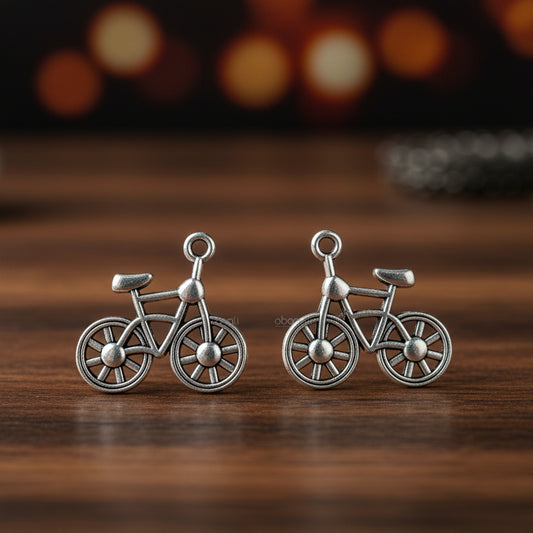 Silver bicycle charm cycle charm CHMS131 1 charm