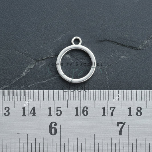 Silver circle charm silver open frame bezel 15 mm x 2 mm CHMS151 2 charms