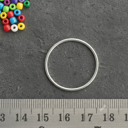 Silver circle charm silver open frame bezel open ring unsoldered 25 mm x 2 mm CHMS152 5 charms