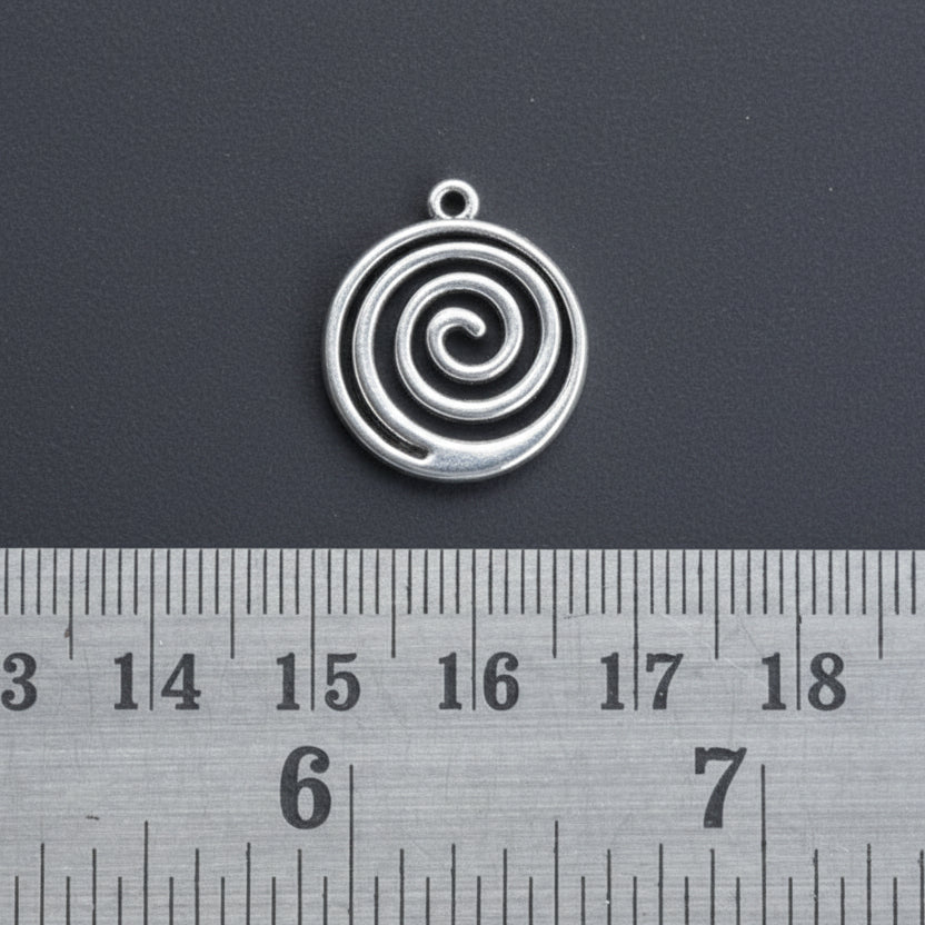 Silver spiral charm silver spiral charm CHMS166 2 charms