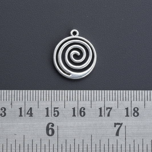 Silver spiral charm silver spiral charm CHMS166 2 charms