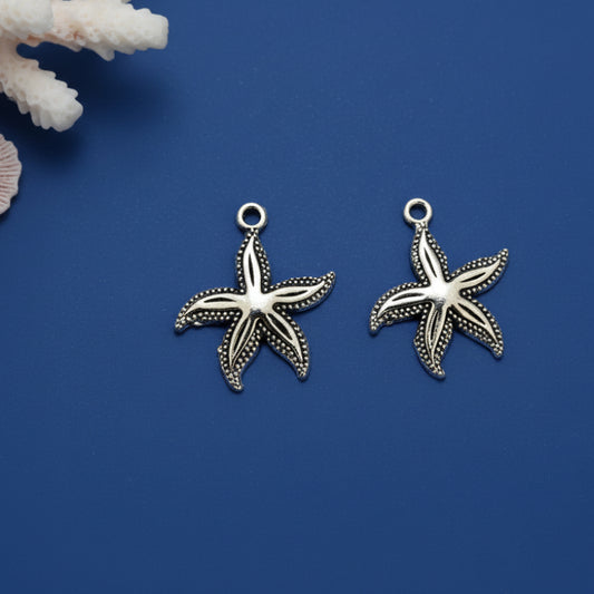 Silver starfish charm ocean theme charm CHMS57 1 charm