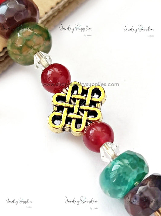 Golden knot Spacer Beads for Bracelets & Necklaces Pandora spacers for jewellery making GSSB311 2 beads