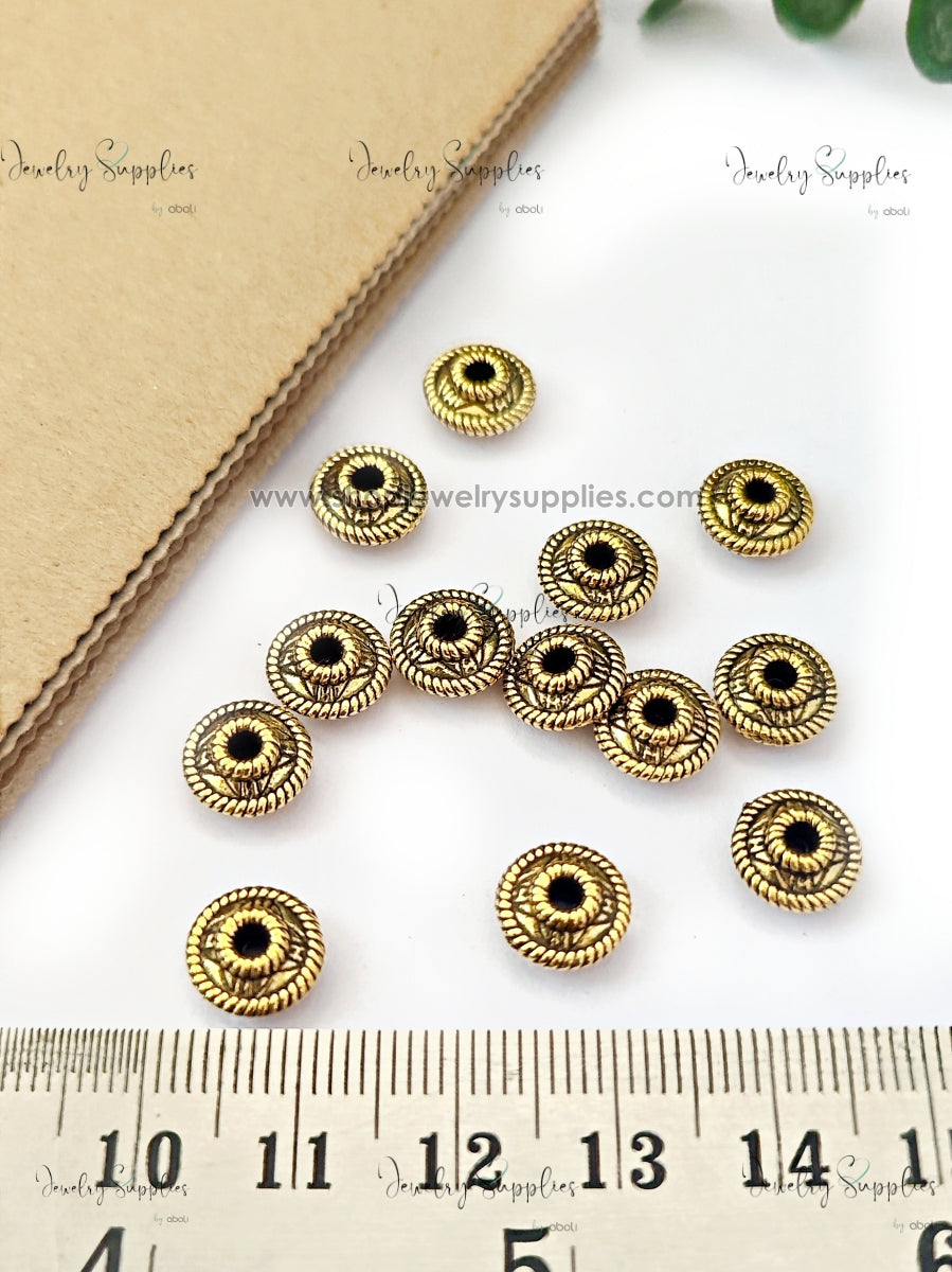 Golden saucer Spacer Beads Pandora spacers for jewellery making GSSB313 10 gm