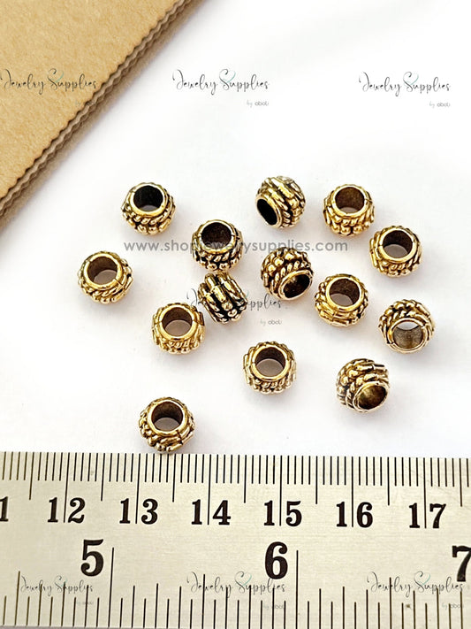 Golden Spacer Beads for Bracelets & Necklaces Pandora spacers for jewellery making GSSB307 10 gm