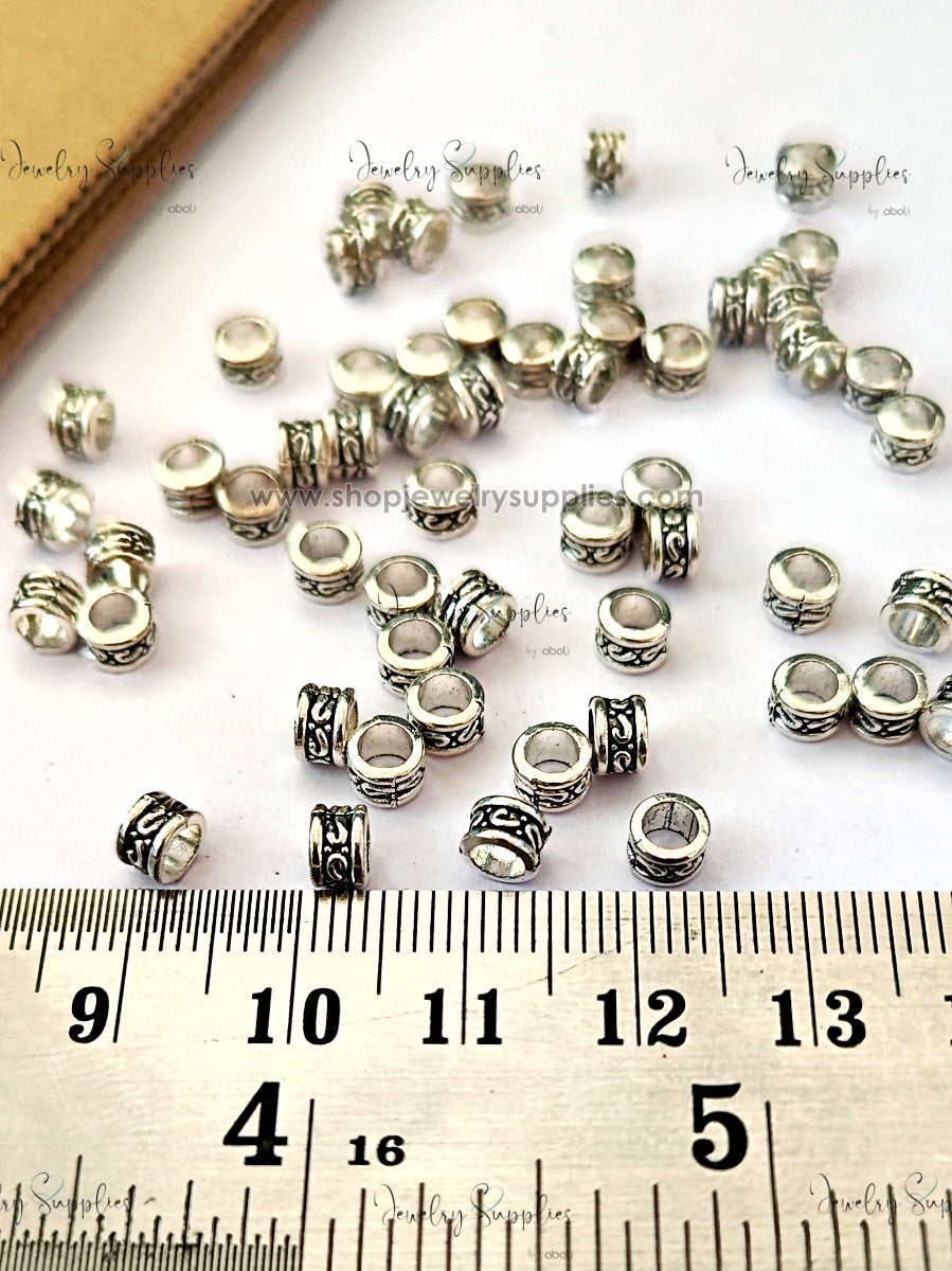 Metal Spacer Beads for Bracelets & Necklaces tube Pandora spacers for jewellery making GSSB219 10 gm