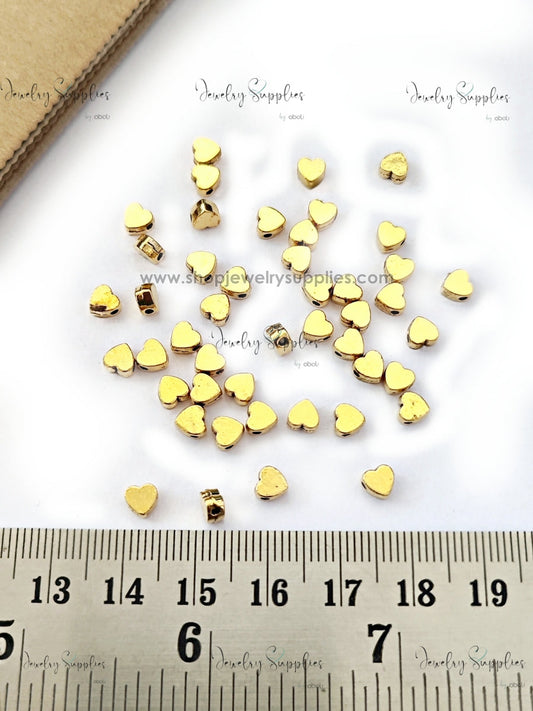 Tiny golden hearts Spacer Beads for Bracelets & Necklaces Pandora spacers for jewellery making GSSB308 10 gm