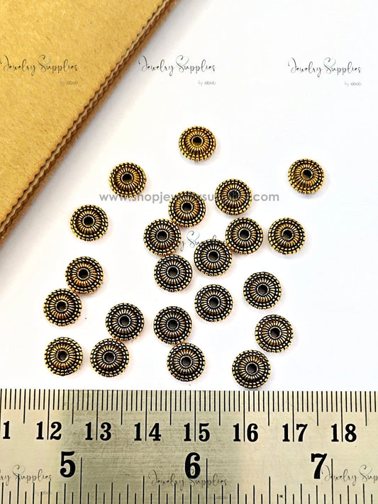Golden disc Spacer Beads for Bracelets & Necklaces Pandora spacers for jewellery making GSSB305 10 gm