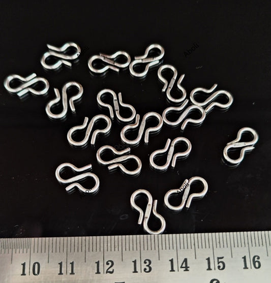 Tarnish resistant brass silver S hook SHS04