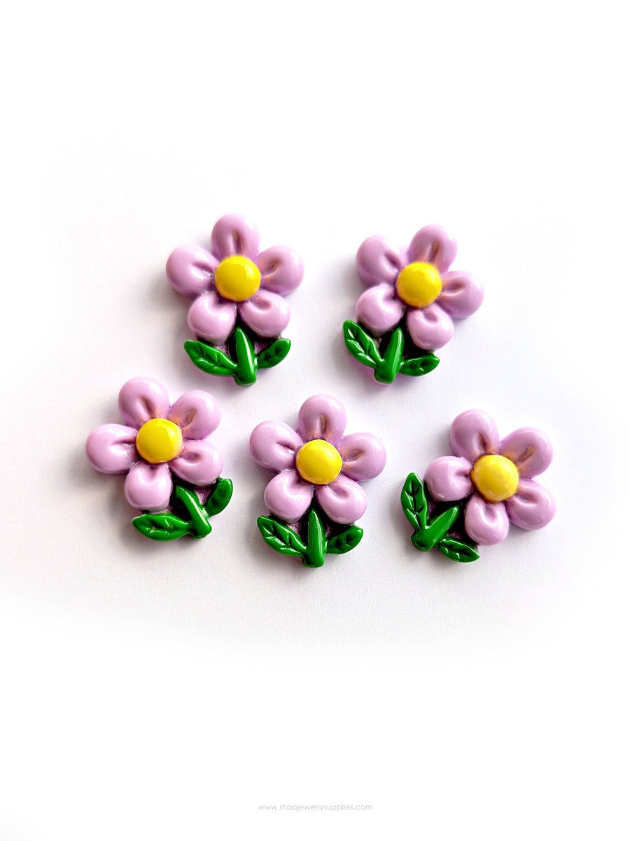 Resin cabochon lavender flower resin flatback for resin charm making hairclip phone case accessories headband scrapbooking DIY crafts RCFB3 1 piece