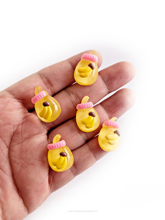 Resin cabochon summer drink banana yellow resin flatback for resin charm making hairclip phone case accessories headband scrapbooking DIY crafts RCFB17