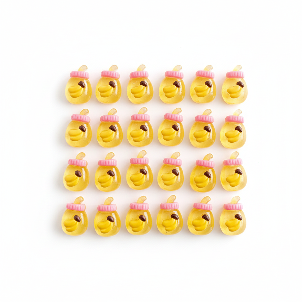 yellow cute resin cabochon mocktail jar