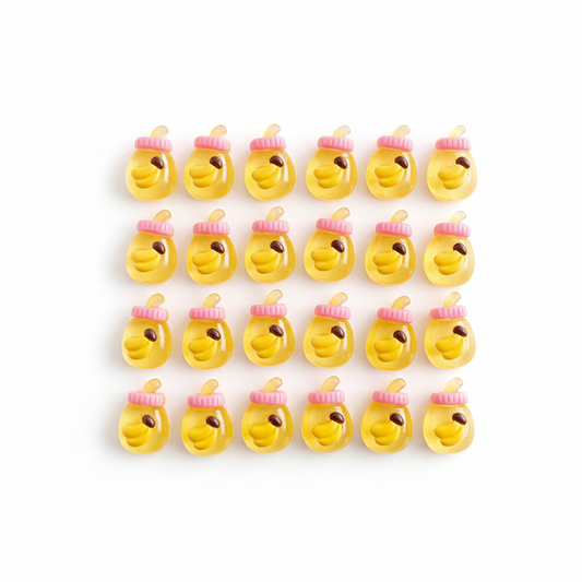 yellow cute resin cabochon mocktail jar