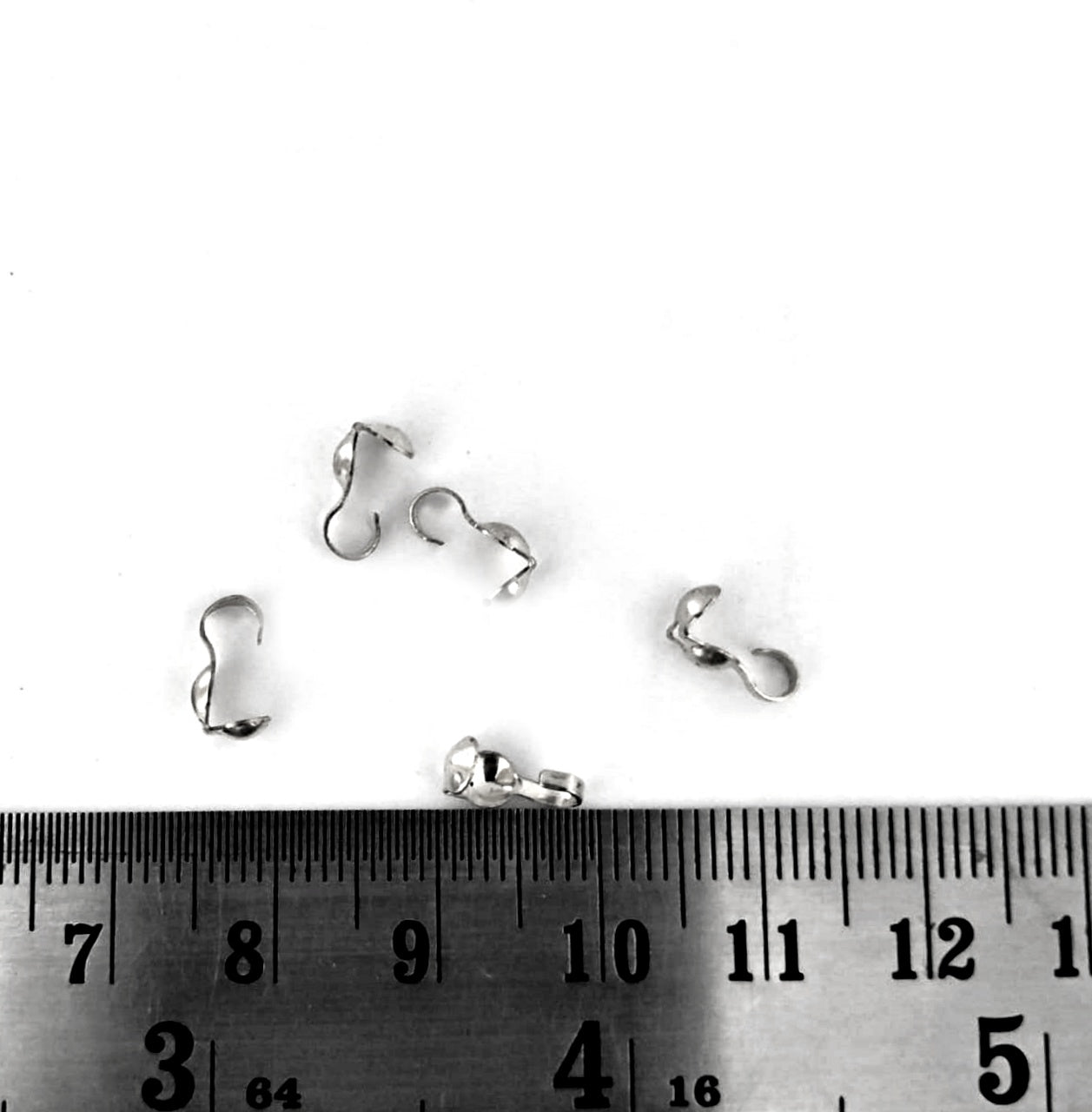 Silver crimp covers Calottes beads crimps cover MBCHS 10 pieces