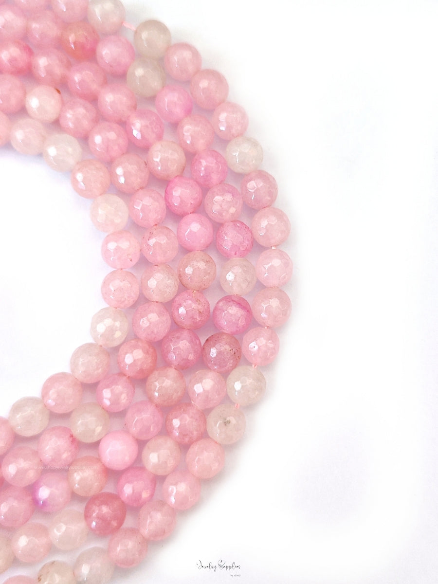 8 mm agate beads shades of pink semiprecious gemstones 8MMABS33
