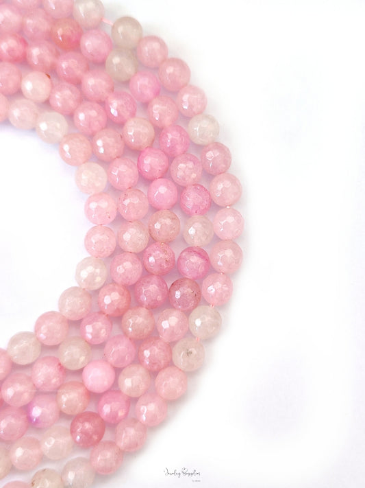 8 mm agate beads shades of pink semiprecious gemstones 8MMABS33