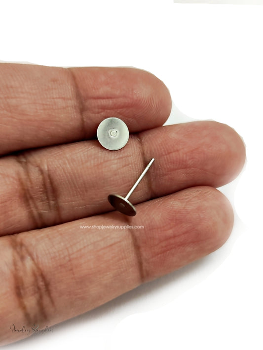 anti tarnish earrings base jewellery making materials stud base for 