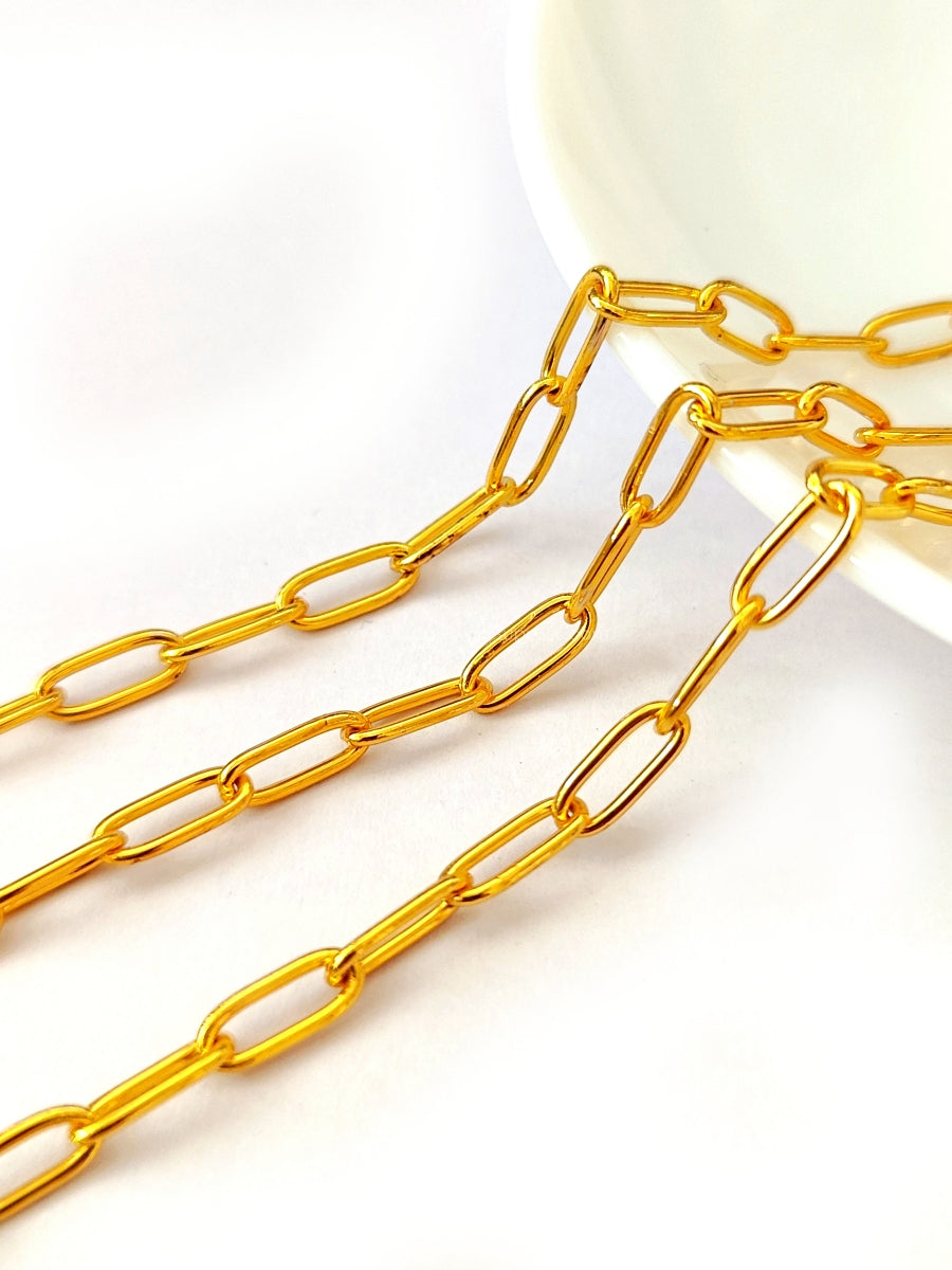 golden paperclip jewellery chain anti tarnish steel 
