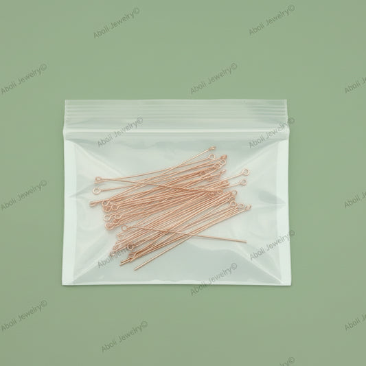 Tarnish resistant 5 cm rose gold eyepins