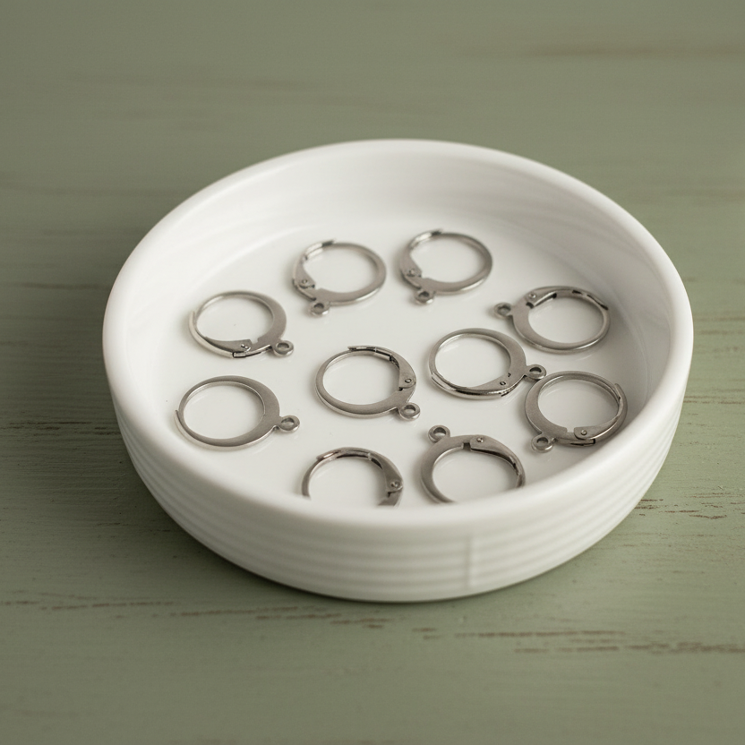 anti tarnish steel leverback earrings hooks