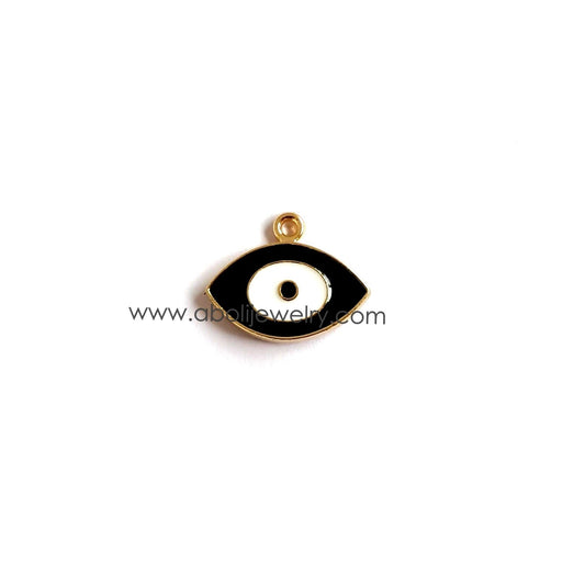 Black evil eye charm pendant for enamel jewellery making