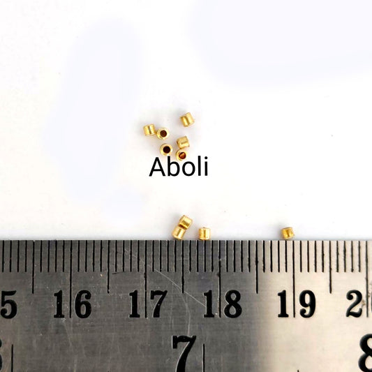 2 mm Golden crimp tube brass Tarnish resistant crimps beaded jewellery MBCT2G