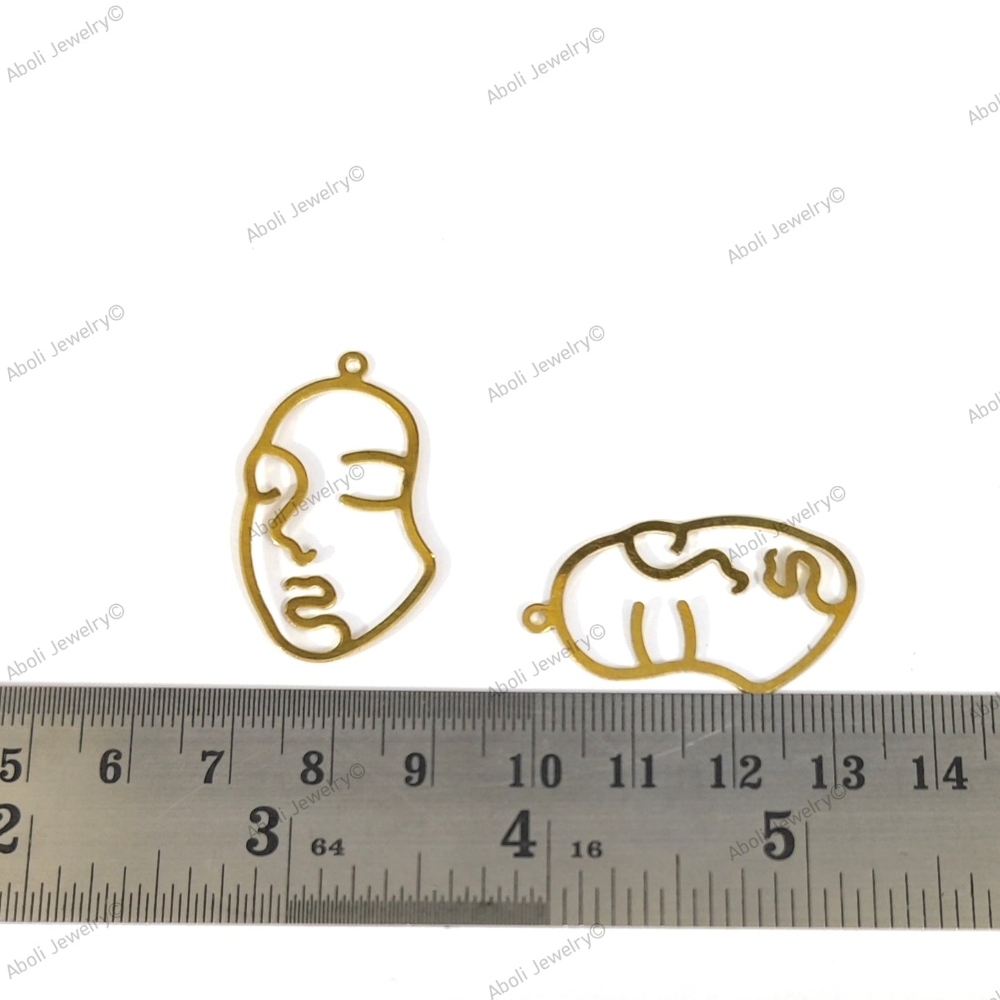 Raw Brass Face charm RBCF35 1 charm